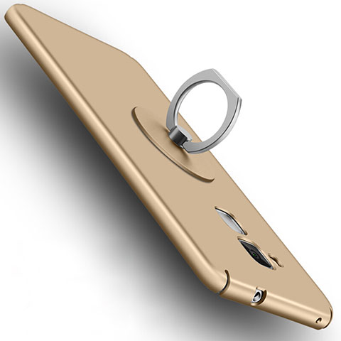Custodia Plastica Rigida Opaca con Anello Supporto per Huawei Honor 7 Lite Oro