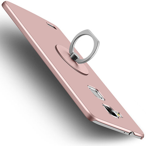 Custodia Plastica Rigida Opaca con Anello Supporto per Huawei Mate 7 Rosa