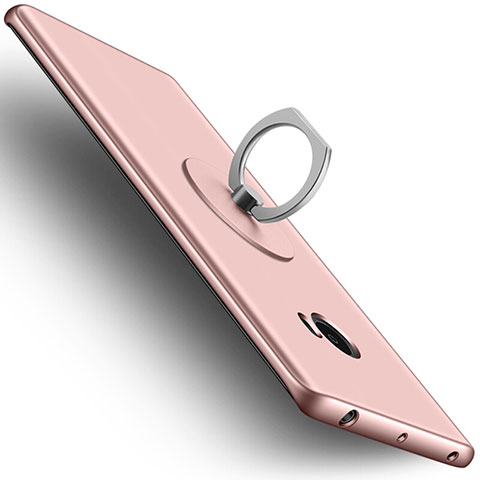 Custodia Plastica Rigida Opaca con Anello Supporto per Xiaomi Mi Note 2 Oro Rosa