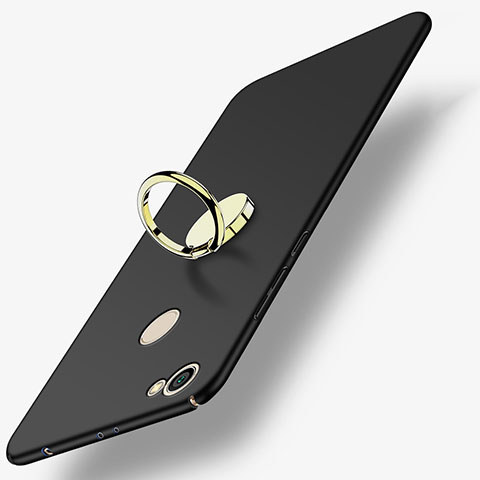 Custodia Plastica Rigida Opaca con Anello Supporto per Xiaomi Redmi Note 5A High Edition Nero