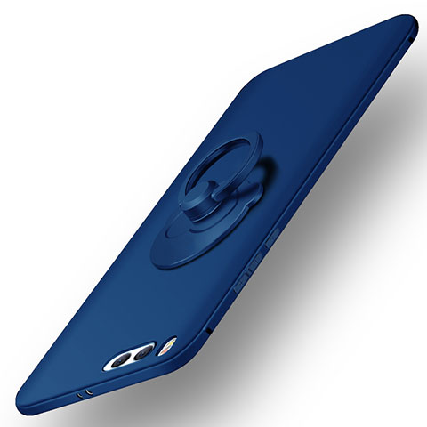 Custodia Plastica Rigida Opaca con Anello Supporto R01 per Xiaomi Mi 6 Blu