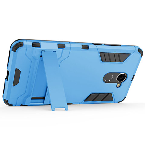 Custodia Plastica Rigida Opaca con Supporto per Huawei Enjoy 7 Plus Blu