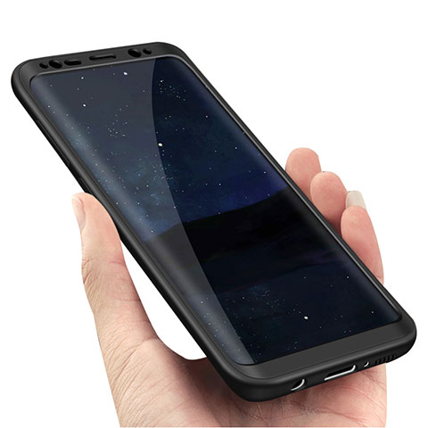 Custodia Plastica Rigida Opaca Fronte e Retro 360 Gradi M02 per Samsung Galaxy S8 Plus Nero