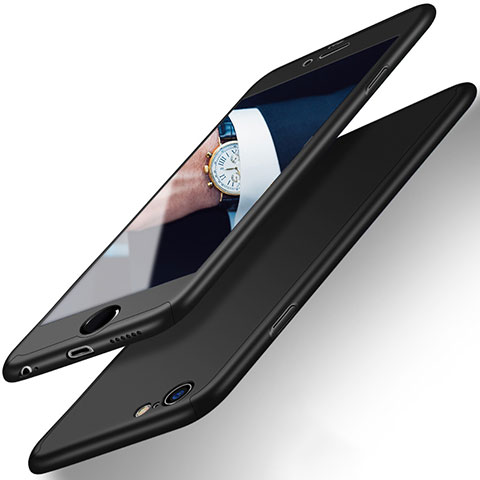 Custodia Plastica Rigida Opaca Fronte e Retro 360 Gradi per Apple iPhone 6 Nero