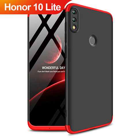 Custodia Plastica Rigida Opaca Fronte e Retro 360 Gradi per Huawei Honor 10 Lite Rosso e Nero