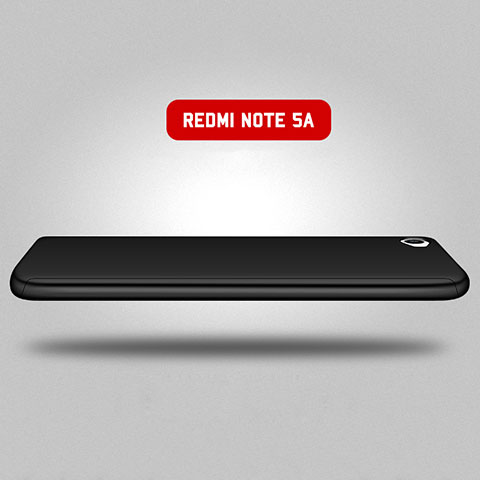 Custodia Plastica Rigida Opaca Fronte e Retro 360 Gradi per Xiaomi Redmi Note 5A Standard Edition Nero