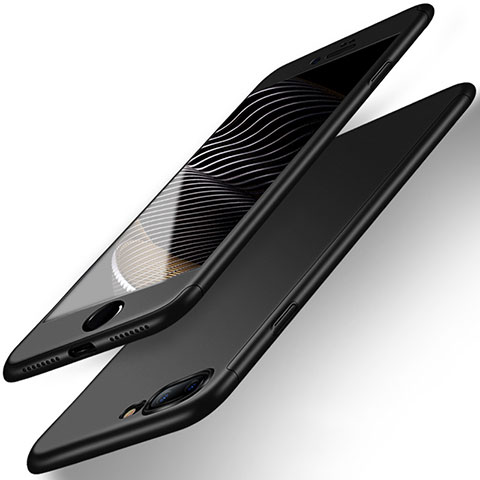Custodia Plastica Rigida Opaca Fronte e Retro 360 Gradi Q01 per Apple iPhone 8 Plus Nero