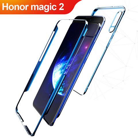 Custodia Plastica Rigida Opaca Fronte e Retro 360 Gradi Q01 per Huawei Honor Magic 2 Blu