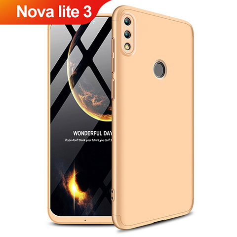 Custodia Plastica Rigida Opaca Fronte e Retro 360 Gradi Q01 per Huawei Nova Lite 3 Oro