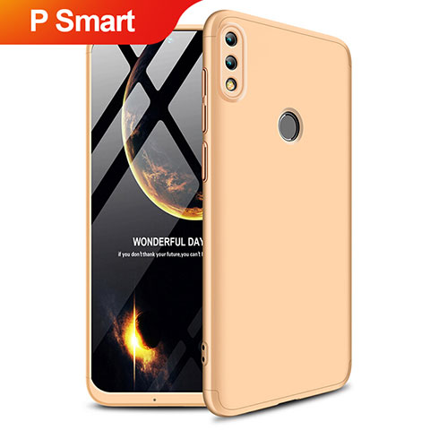 Custodia Plastica Rigida Opaca Fronte e Retro 360 Gradi Q01 per Huawei P Smart (2019) Oro