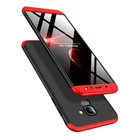 Custodia Plastica Rigida Opaca Fronte e Retro 360 Gradi Q01 per Samsung Galaxy A6 (2018) Dual SIM Rosso e Nero