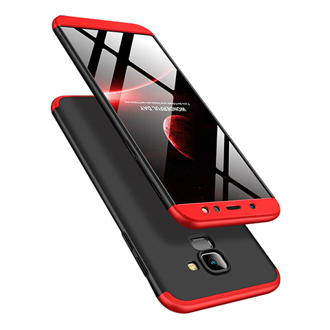 Custodia Plastica Rigida Opaca Fronte e Retro 360 Gradi Q01 per Samsung Galaxy A6 (2018) Rosso e Nero