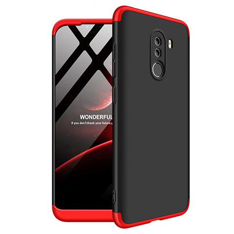 Custodia Plastica Rigida Opaca Fronte e Retro 360 Gradi Q03 per Xiaomi Pocophone F1 Rosso e Nero