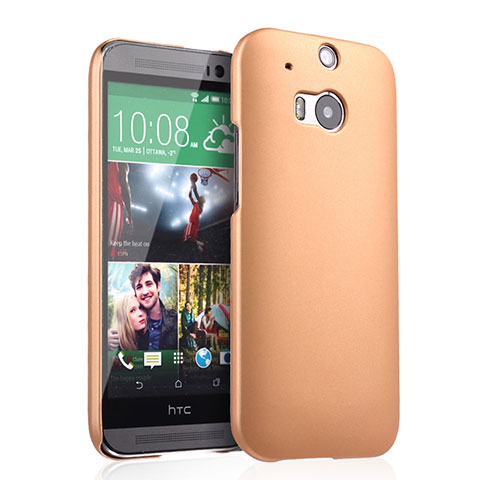 Custodia Plastica Rigida Opaca per HTC One M8 Oro
