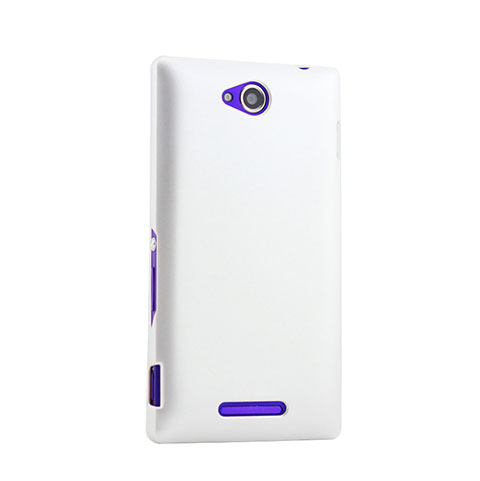 Custodia Plastica Rigida Opaca per Sony Xperia C S39h Bianco