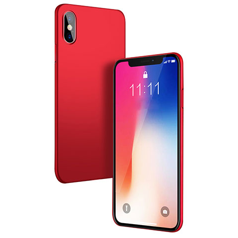 Custodia Plastica Rigida Opaca W01 per Apple iPhone X Rosso