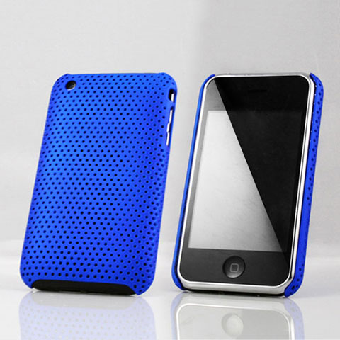 Custodia Plastica Rigida Perforato per Apple iPhone 3G 3GS Blu