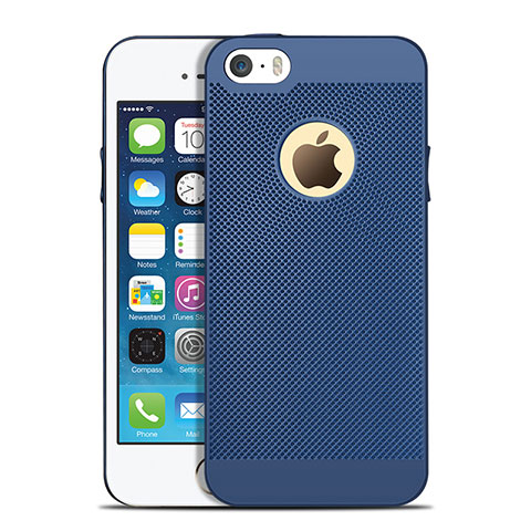 Custodia Plastica Rigida Perforato per Apple iPhone 5S Blu