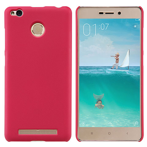 Custodia Plastica Rigida Perforato per Xiaomi Redmi 3 Pro Rosso