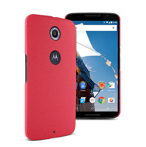 Custodia Plastica Rigida Sabbie Mobili per Google Nexus 6 Rosso