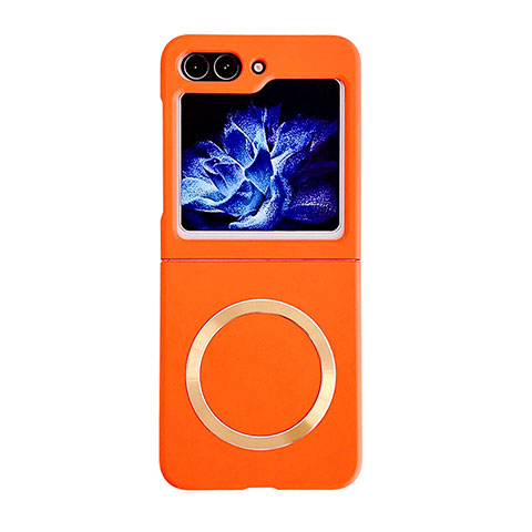 Custodia Plastica Rigida Senza Cornice Cover Opaca con Mag-Safe Magnetic BH1 per Samsung Galaxy Z Flip5 5G Arancione