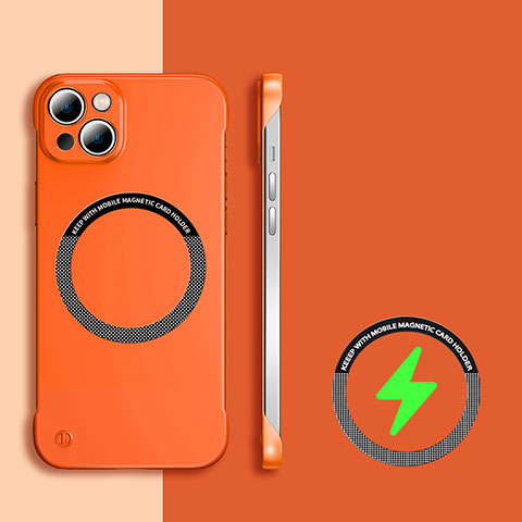 Custodia Plastica Rigida Senza Cornice Cover Opaca con Mag-Safe Magnetic per Apple iPhone 13 Arancione