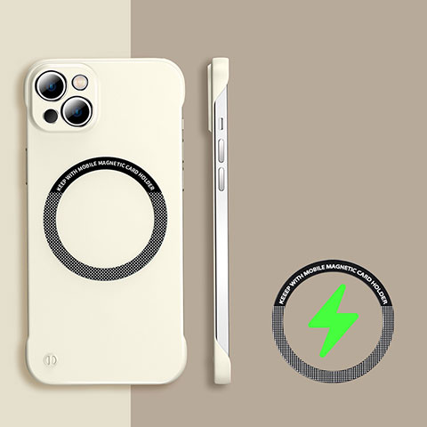 Custodia Plastica Rigida Senza Cornice Cover Opaca con Mag-Safe Magnetic per Apple iPhone 13 Bianco
