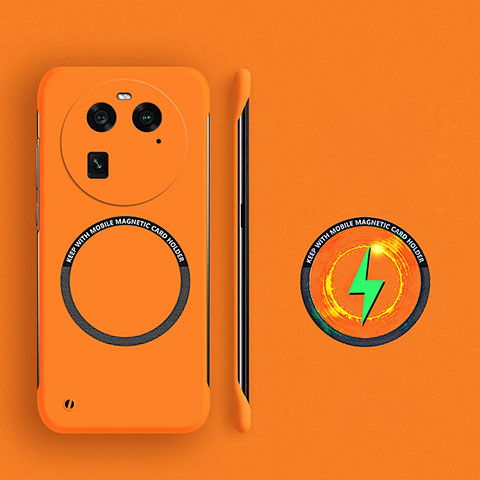 Custodia Plastica Rigida Senza Cornice Cover Opaca con Mag-Safe Magnetic per Oppo Find X6 Pro 5G Arancione