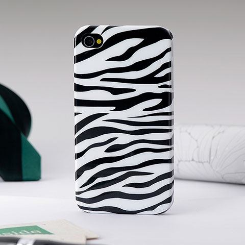 Custodia Plastica Rigida Zebra per Apple iPhone 4 Nero