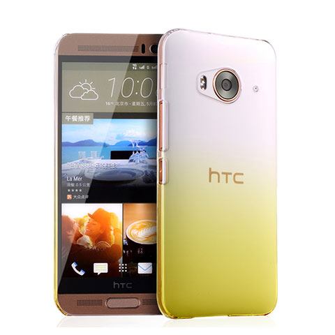 Custodia Plastica Trasparente Rigida Sfumato per HTC One Me Giallo