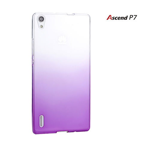 Custodia Plastica Trasparente Rigida Sfumato per Huawei Ascend P7 Viola