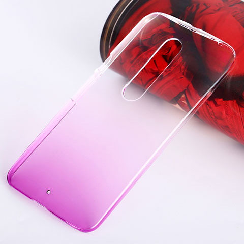 Custodia Plastica Trasparente Rigida Sfumato per Motorola Moto X Style Rosa