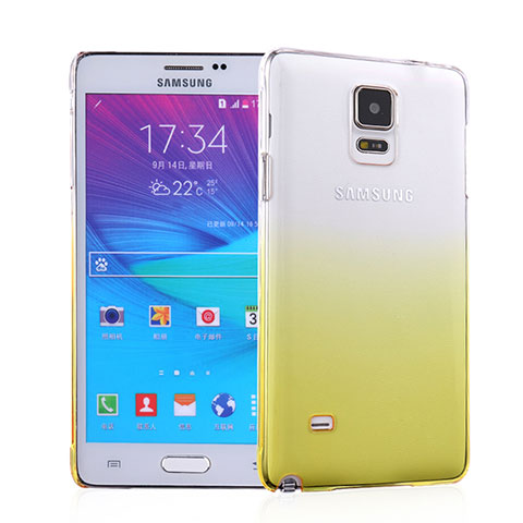 Custodia Plastica Trasparente Rigida Sfumato per Samsung Galaxy Note 4 Duos N9100 Dual SIM Giallo