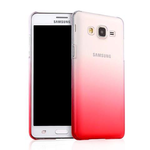 Custodia Plastica Trasparente Rigida Sfumato per Samsung Galaxy On5 G550FY Rosso