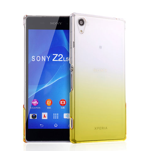 Custodia Plastica Trasparente Rigida Sfumato per Sony Xperia Z2 Giallo