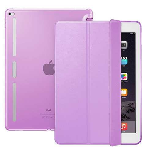 Custodia Portafoglio In Pelle con Stand L02 per Apple iPad Pro 12.9 Viola