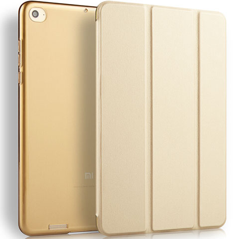 Custodia Portafoglio In Pelle con Stand L02 per Xiaomi Mi Pad 2 Oro