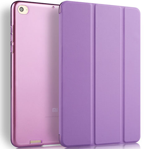 Custodia Portafoglio In Pelle con Stand L02 per Xiaomi Mi Pad 2 Viola