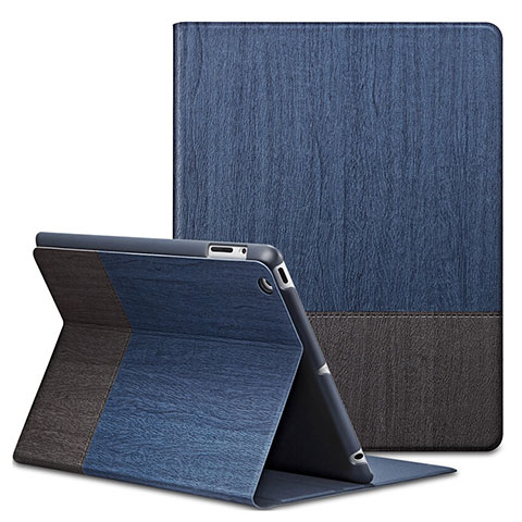 Custodia Portafoglio In Pelle con Stand L03 per Apple iPad 2 Blu