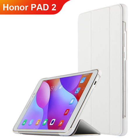 Custodia Portafoglio In Pelle con Stand L03 per Huawei Honor Pad 2 Bianco