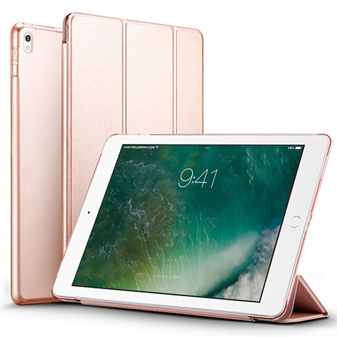 Custodia Portafoglio In Pelle con Stand per Apple iPad Pro 12.9 (2017) Oro Rosa
