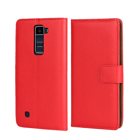 Custodia Portafoglio In Pelle con Stand per LG K7 Rosso