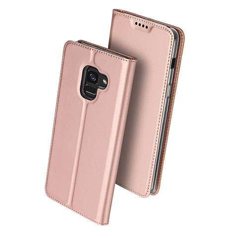 Custodia Portafoglio In Pelle con Stand per Samsung Galaxy A8+ A8 Plus (2018) Duos A730F Oro Rosa