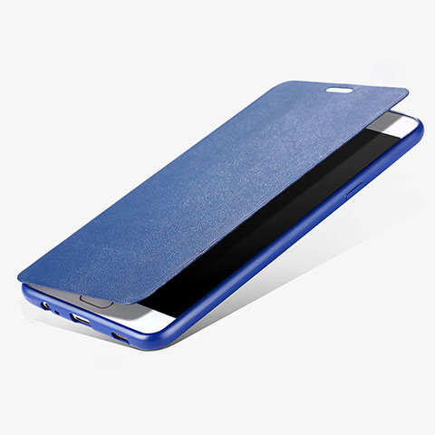 Custodia Portafoglio In Pelle con Stand per Samsung Galaxy C5 Pro C5010 Blu