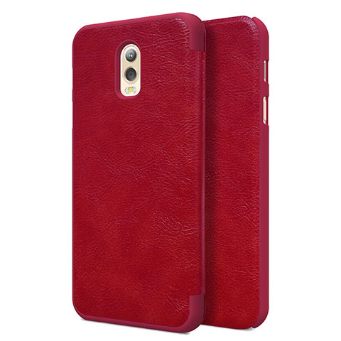 Custodia Portafoglio In Pelle con Stand per Samsung Galaxy C7 (2017) Rosso