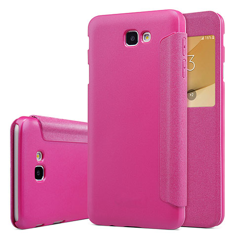 Custodia Portafoglio In Pelle con Stand per Samsung Galaxy J5 Prime G570F Rosa Caldo