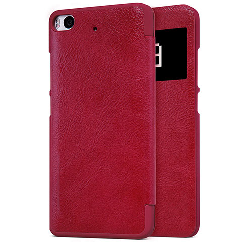 Custodia Portafoglio In Pelle con Stand per Xiaomi Mi 5S Rosso
