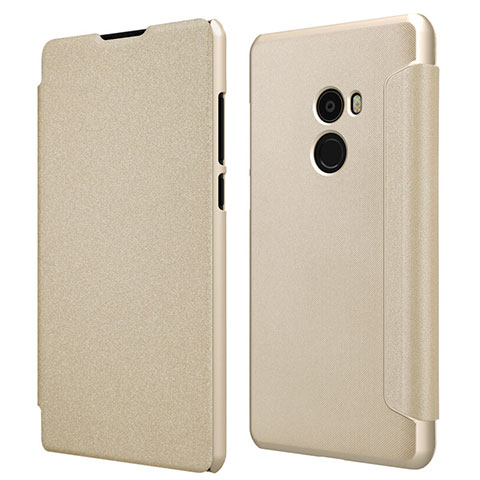 Custodia Portafoglio In Pelle con Stand per Xiaomi Mi Mix 2 Oro