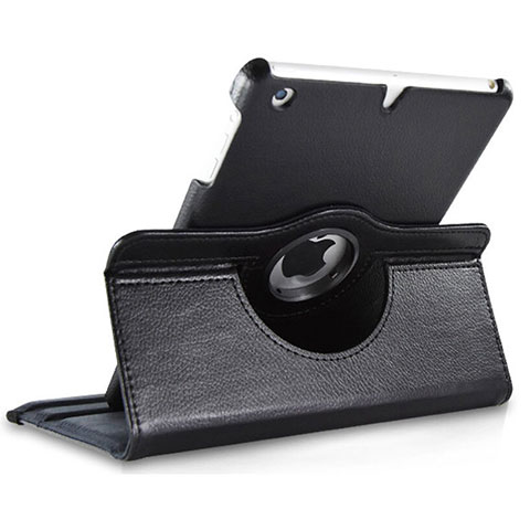 Custodia Portafoglio In Pelle con Supporto Girevole per Apple iPad Mini 3 Nero