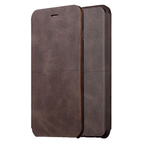 Custodia Portafoglio In Pelle con Supporto L01 per Apple iPhone 6 Plus Marrone